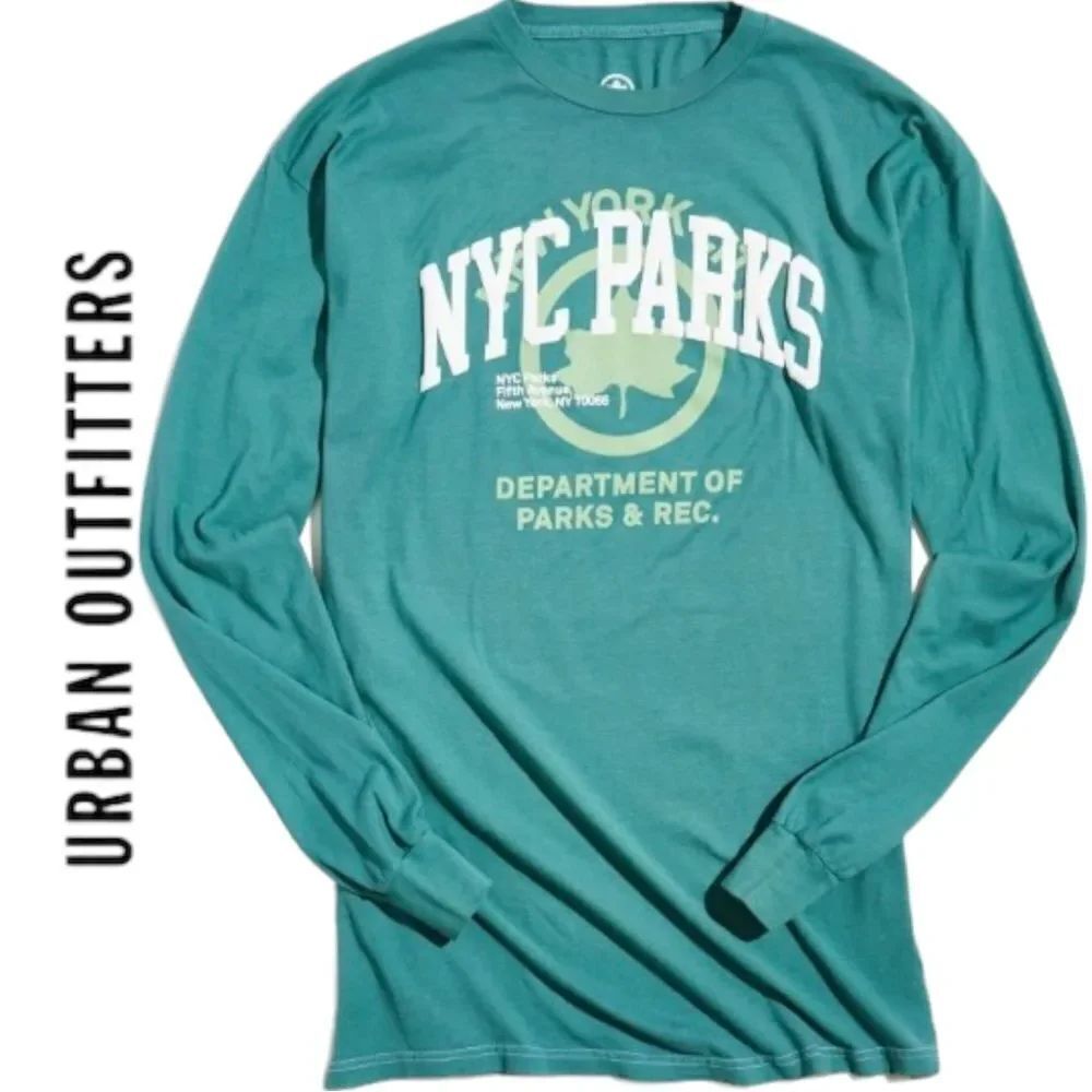 NEW Urban Outfitters UO NYC Parks Puff Print Long Sleeve Shirt T-Shirt Tee XL